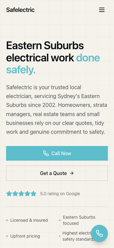 Safelectric new mobile website